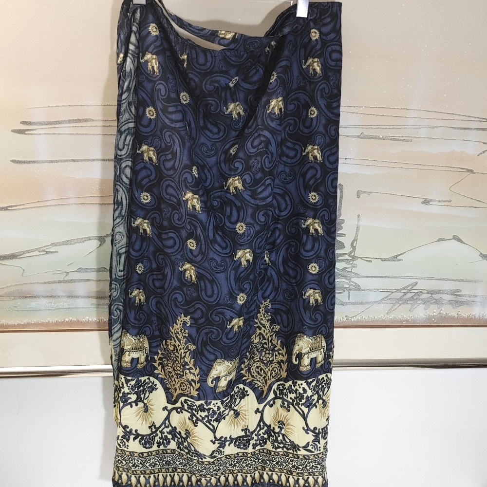 Surf Side Wrap Skirt Elephant Blue One Size